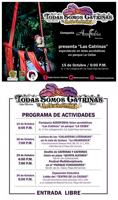 Day of the Dead: Catrina Aerial Dance Performance at Parque La Ceiba