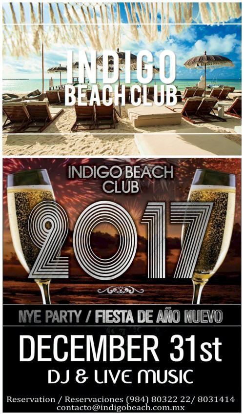 New Years Eve Dinner at Indigo Beach Club