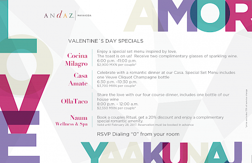 Valentine's Dinner at Andaz Mayakoba