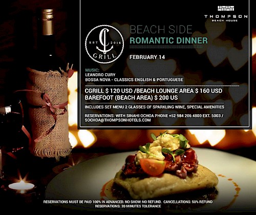 Valentine's Dinner at Thompson Beach House Grill