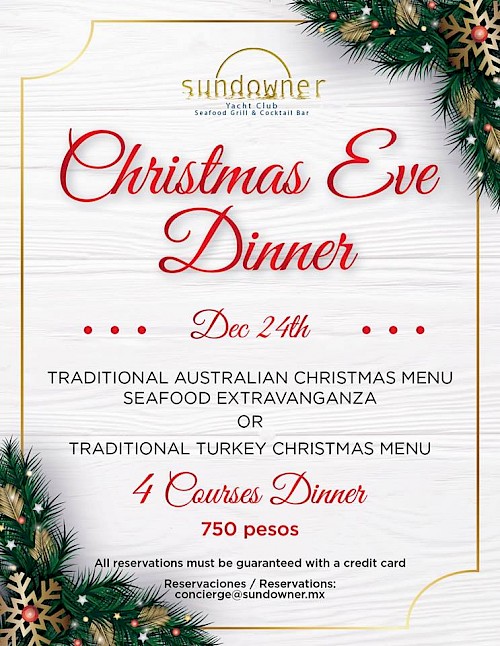 Christmas Dinner at Sundowner Yacht Club