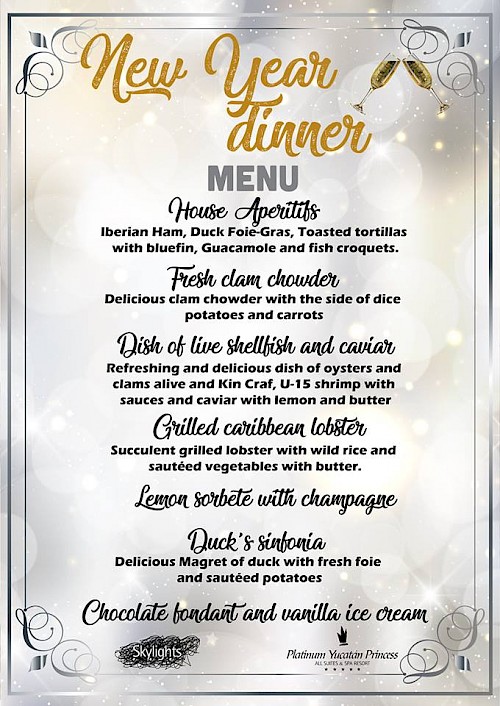 New Years Eve Dinner at Skylights Restaurant