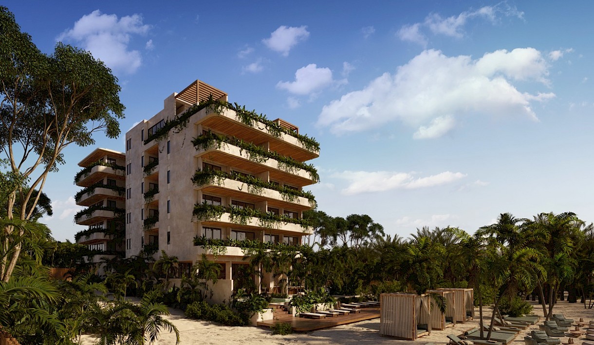 Puerto Morelos Real Estate Listing | Nálu Luxury Beachfront Residences 2 Bedroom L.O. Beachfront